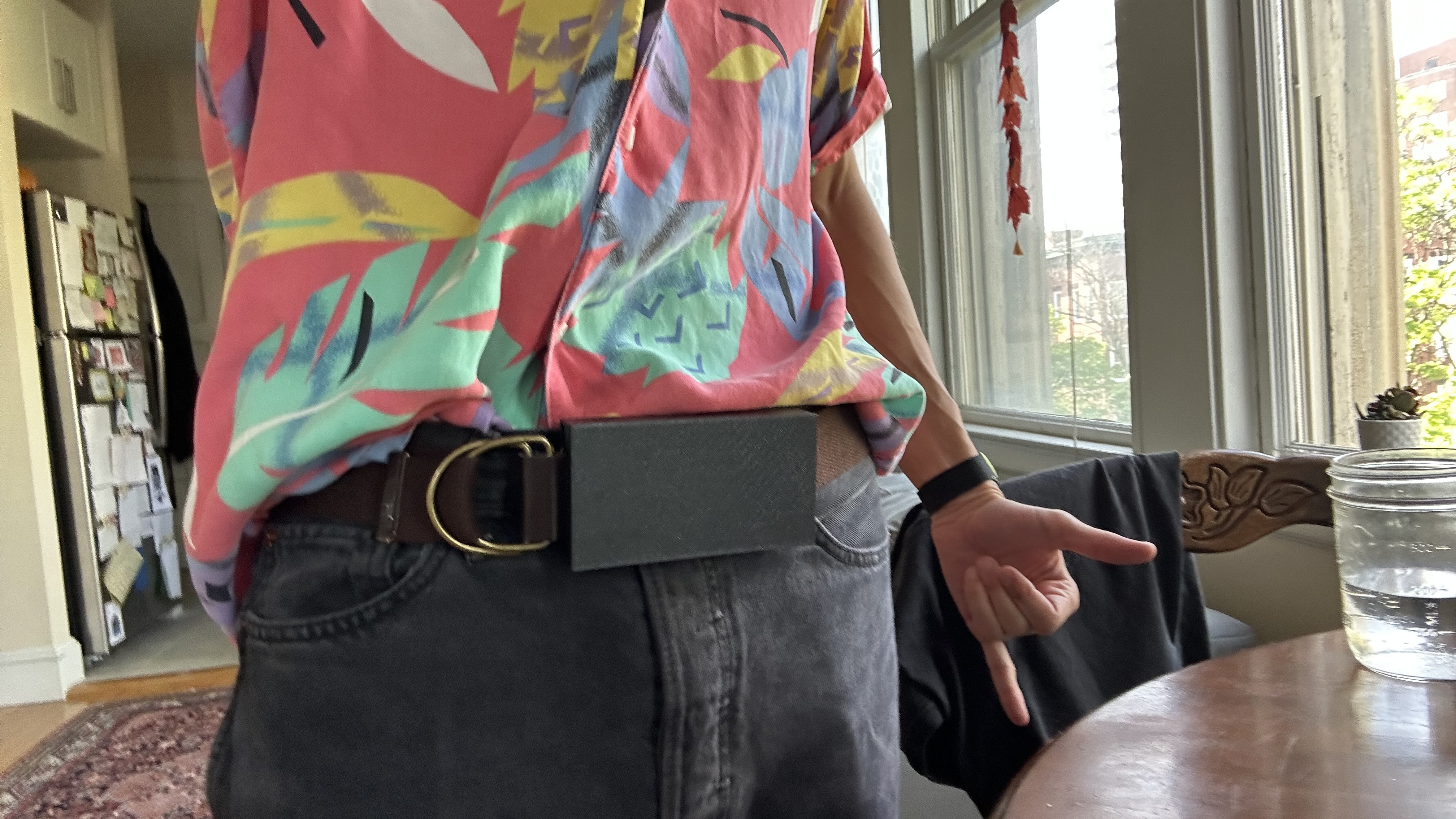 Wyatt wearing the belt